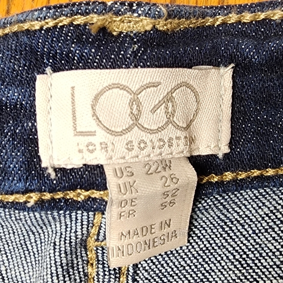 LOGO Blue Denim Jeans Plus Size 22W Tapered Leg - Picture 6 of 8